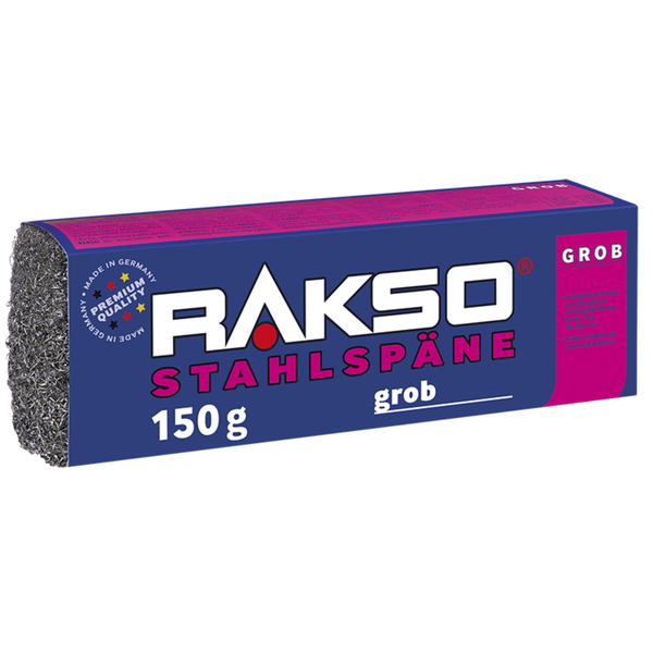 Rakso Stahlspäne grob 150 Gramm zum Schleifen, Glätten und Reinigen von Holz, Metall und Stein.