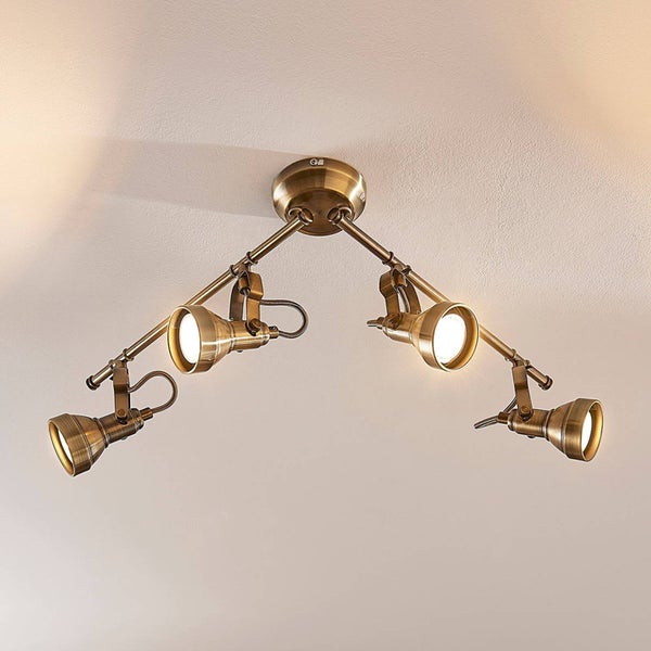 Deckenleuchte mit vier Strahlern aus Metall