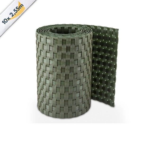Sichtschutzmatte aus Kunststoff, 10 Rollen à 2,55 m