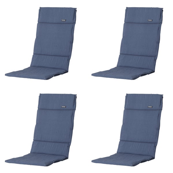 Hochlehnerauflage Fiber Deluxe Panama saphirblau - Ca. 125x50 cm - 4er-Set