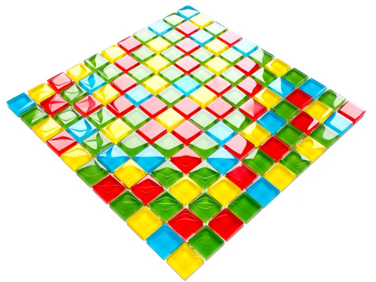 Glasmosaik auf Netz für Bad und Küche 30cm x 30cm  - Legoland