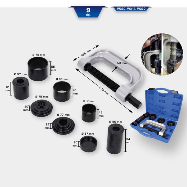 BRILLIANT TOOLS 4in1 Kugelgelenk-Abzieher-Satz 9tlg. - BT661100