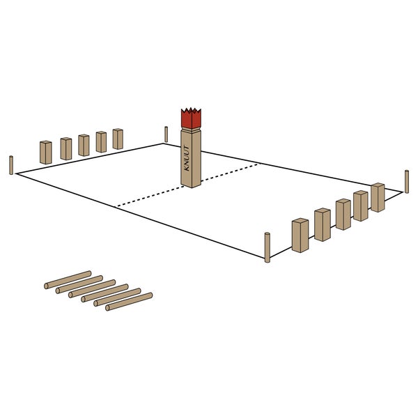 Toyfel Knuut Kubb mit Stoffbeutel Braun FSC