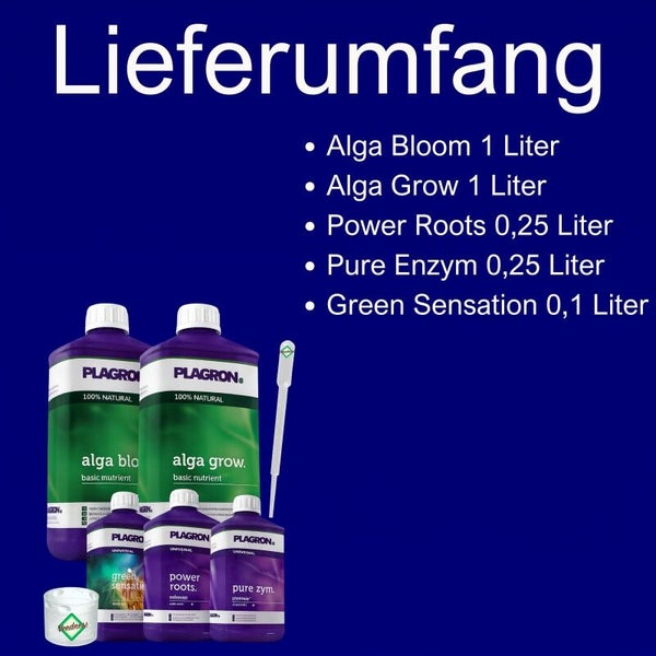 Plagron Dünger Set mit Alga Bloom, Alga Grow, Power Roots, Pure Enzym und Green Sensation