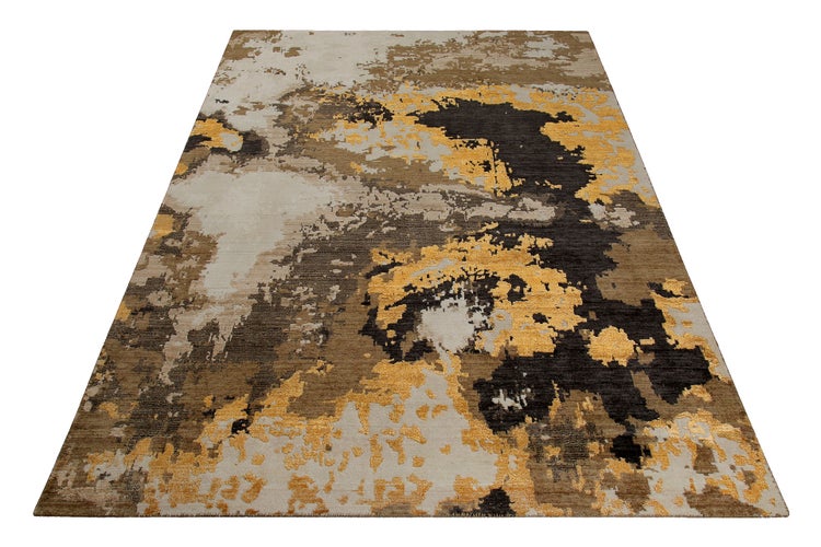 Esprit Kurzflor Teppich Gold aus Wolle Manhattan 80x150 cm