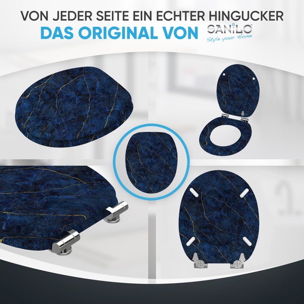 WC-Sitz mit Absenkautomatik Marmor Darkblue