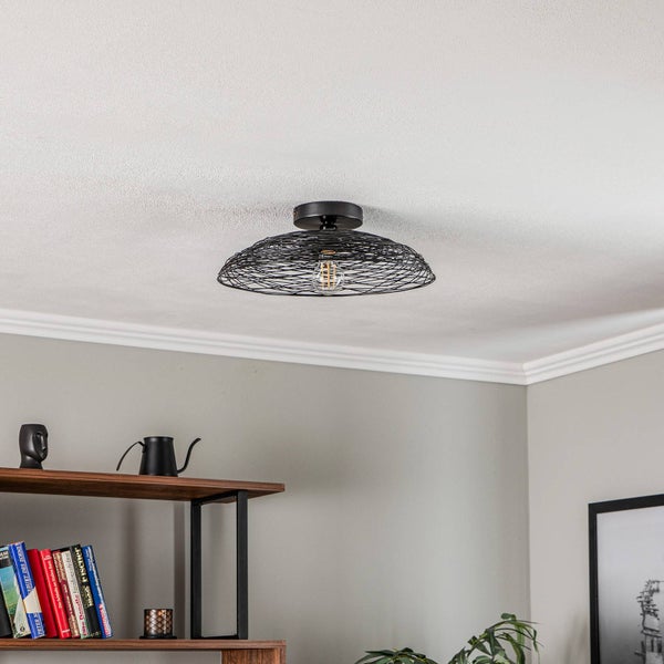 Lindby Deckenlampe Thorian (Design, Modern) in Schwarz aus Metall (1 flammig E27) - Deckenleuchte Lampe Wohnzimmerleuchte