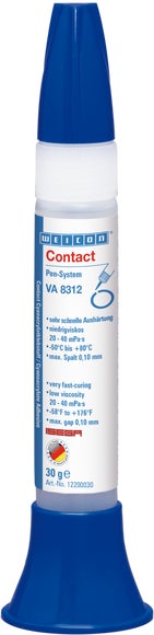 WEICON VA 8312 Cyanacrylat-Klebstoff | Sekundenkleber für den Lebensmittelbereich sowie EPDM-Elastomere und Gummi | 30 g