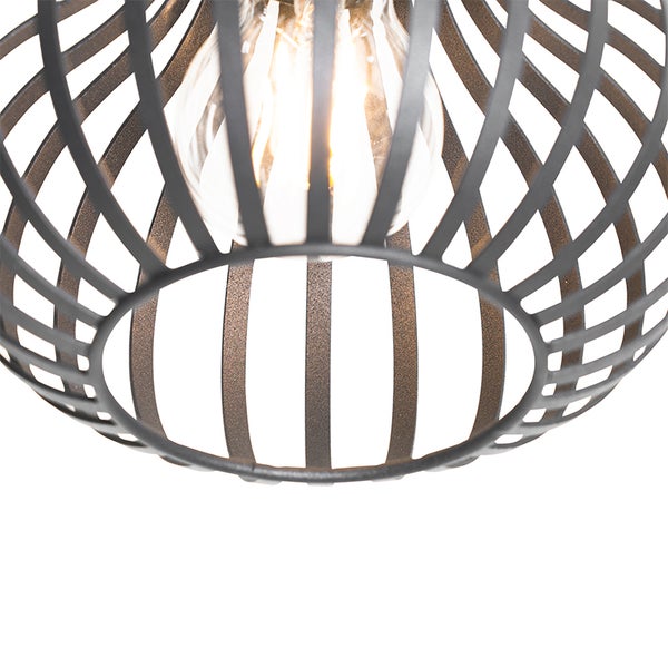 Metall Deckenleuchte mit Gitterstruktur und Glühbirne
