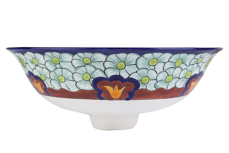 Keramikwaschbecken mit Blumenmuster