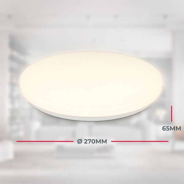 Deckenlampe Ø27 cm - 13W, 1300lm, LED, mit Bewegungsmelder, IP54, warmweiß, weiß