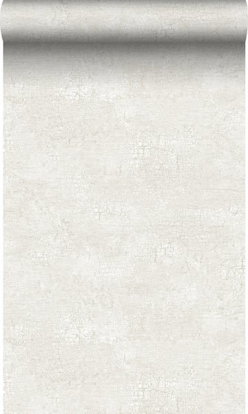 Origin Wallcoverings Tapete Naturstein mit Craquelé-Effekt Weiß - 53 cm x 10,05 m - 347564