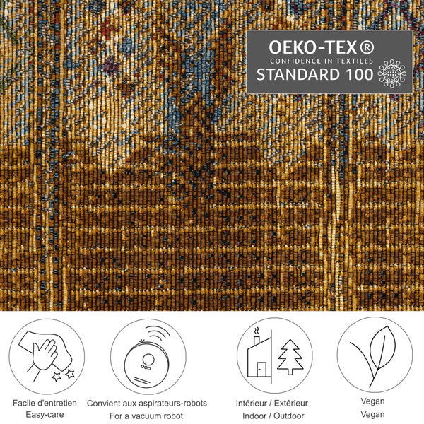 Gewebter Outdoorteppich mit abstrakten Muster Auora Gold 60x100 cm