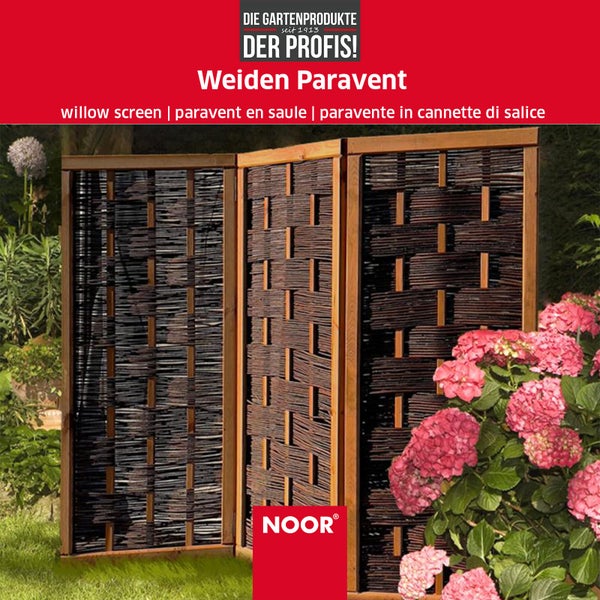 Weiden-Paravent Deluxe - 3teilig - klappbar -180x180 cm - Sichtschutz-Module aus Naturmaterialien - Sichtschutz für Garten, Terrasse und Balkon