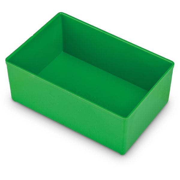 Sortimo Insetbox aus Kunststoff für Kleinteile, grün, rechteckig.