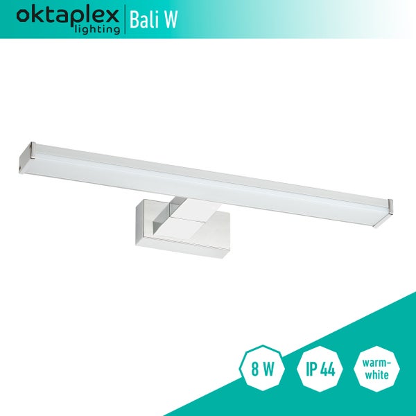 LED Spiegelleuchte Bad 40cm 600lm 3000K warmweiß Schminklicht 8W Wandlampe Spritzwasserschutz IP44 Aluminium Kunststoff