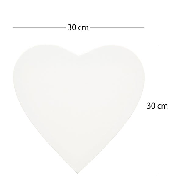 Leinwand Herzform 30x30 cm (LxB) vorgrundiert, malfertig bespannt weiß