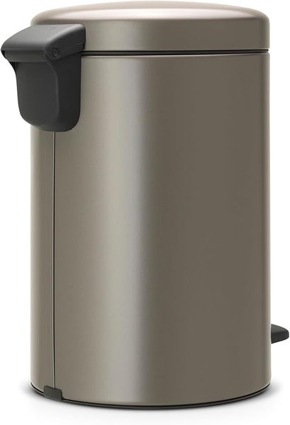 Brabantia Klassischer Tretmülleimer Mit Soft Verschluss 12 Liter HxBxT 41,1 x 25,1 x 33,8 cm Metall Platin