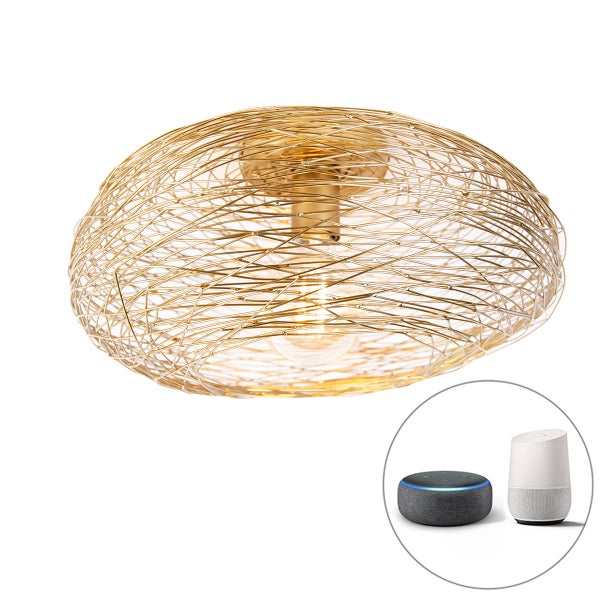 Smarte Deckenleuchte Gold oval inkl. WiFi G95 - Sarella