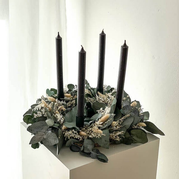 Adventskranz Trockenblumen Eukalyptus Pampasgras Mix