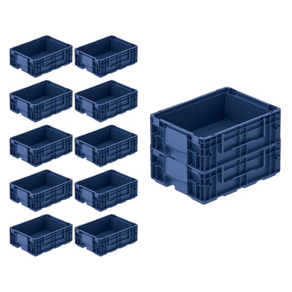 PROREGAL SuperSparSet 12 x VDA KLT Kleinladungsträger Mit Verbundboden HxBxT 14,7 x 30 x 40 cm 10 Liter KLT Transportbox Transportbehälter Stapelbehälter