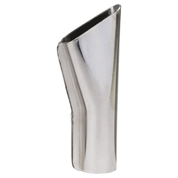 Breitstrahldüse aus Metall für Heißluftgebläse mit schräger Öffnung.