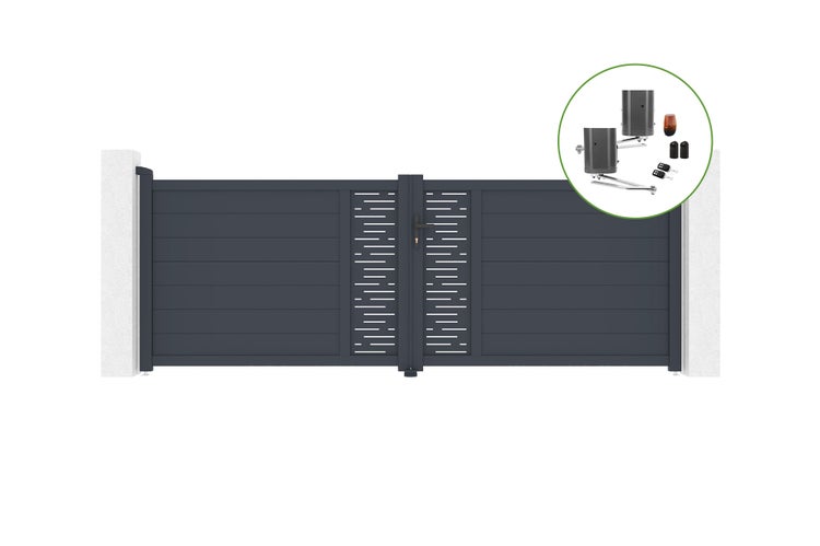 Drehtor 4m ARLBERG H.120cm Aluminium + BUNKER B500 Motorisierung