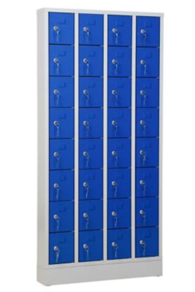 PROREGAL Schließfachschrank Seagull 32 Fächer HxBxT 168 x 80 x 15 cm Grau-Blau