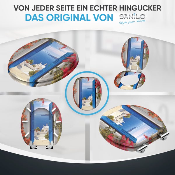 Sanilo Toilettendeckel mit Fotomotiv einer griechischen Küstenlandschaft