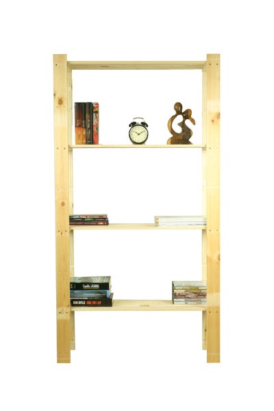 PROREGAL Holzregal Pinepeak HxBxT 150 x 80 x 28 cm 4 Fachboden 1,2 cm Dickes Kiefernholz Natur
