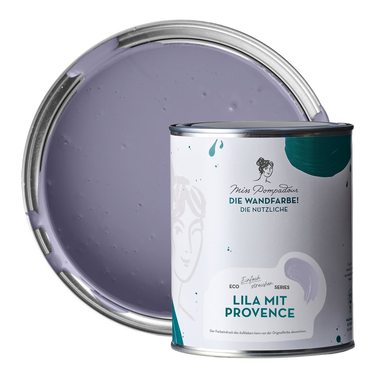 MissPompadour abwaschbare Wandfarbe 1L Lila mit Provence - hohe Deckkraft und Ergiebigkeit - matte, scheuerbeständige Innenfarbe - geruchsarm, wasserbasiert, atmungsaktiv - Die Nützliche