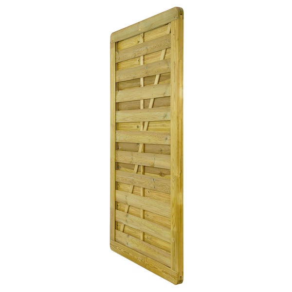 Holzzaun-Element mit horizontalen und diagonalen Latten