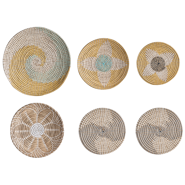Wanddeko-Set BACNINH Seegras 46/35/30 cm Bunt