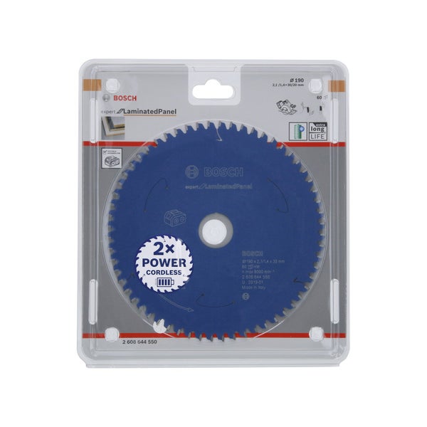Bosch Kreissägeblatt Expert for Laminated Panel für Akku-Handkreissägen 190 x 2,1 x 30 mm 60 - 2608644550