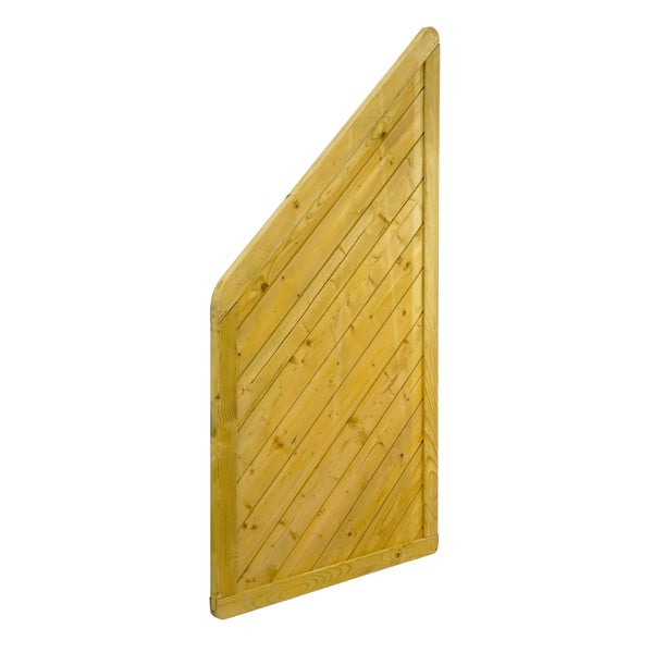 Sichtschutzelement aus Holz mit schrägem Oberteil