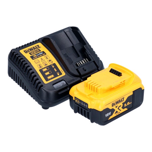DeWalt Schnellladegerät DCB115 und 18 Volt 5,0 Amperestunden XR Lithium-Ionen-Akku.