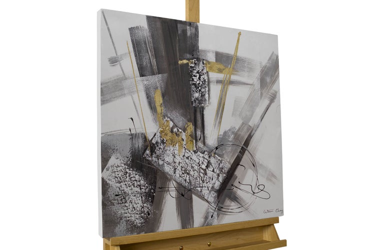 Handgemaltes Gemälde Acrylfarbe 60x60cm Grau