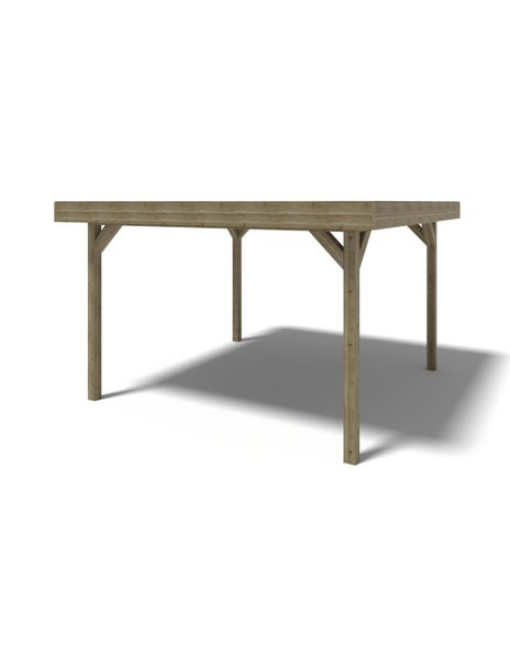 Quadratische Holzpergola mit vier Standpfosten und Streben für den Garten