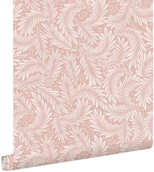 ESTAhome Tapete Blätter Hellrosa - 50 x 900 cm - 131144