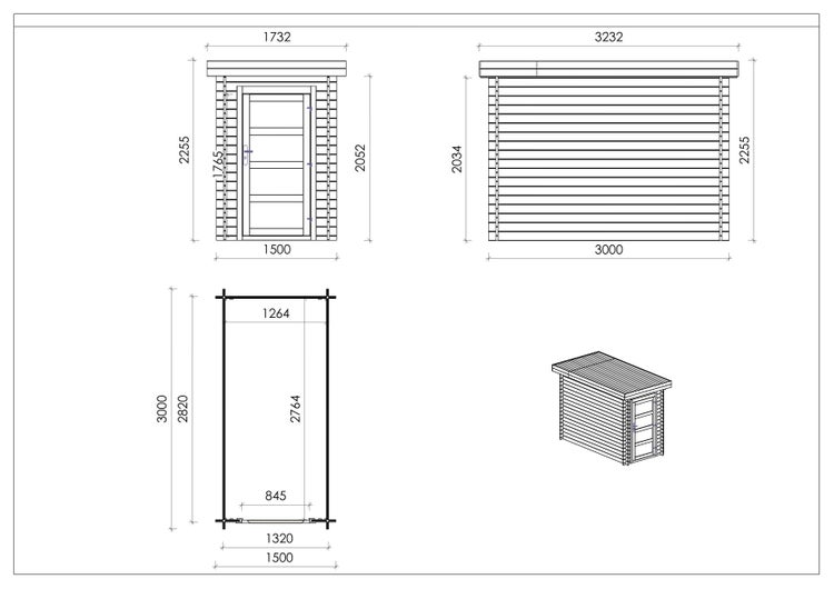 Keramikgrill mit Holzablagen und Rollen