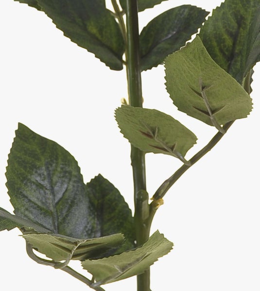 Künstlicher Pflanzenstiel mit grünen Blättern in detailgetreuer Optik.