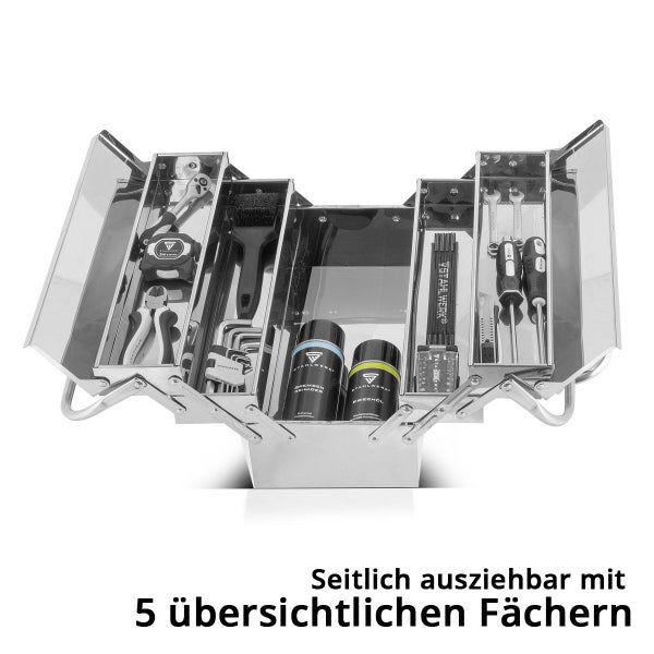 STAHLWERK Werkzeugkasten Edelstahl Werkzeugkiste leer Werkzeugbox