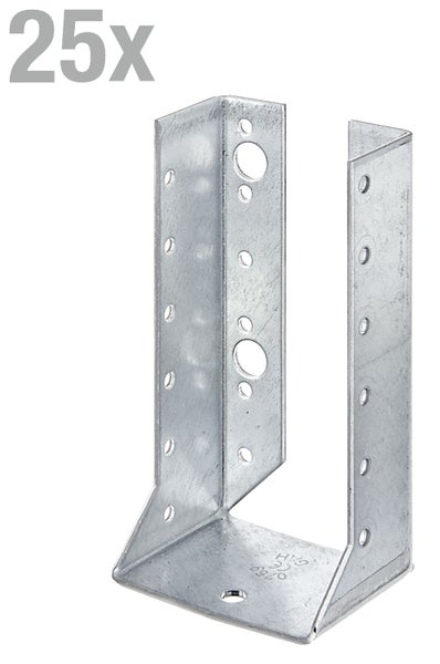 Set von fünfundzwanzig Pfostenträgern U-Form aus feuerverzinktem Stahl für die Holzpfostenbefestigung