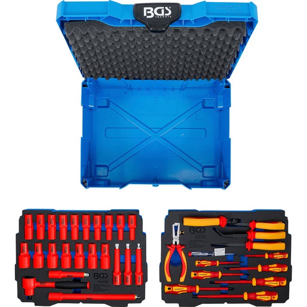 Werkzeugkoffer mit verschiedenen Zangen und Schraubendrehern