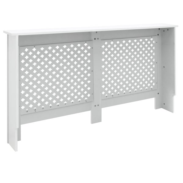ECD Germany Heizkörperverkleidung mit Wabenmuster 152x19x82 cm Weiß aus MDF lackiert für Schlafzimmer Wohnzimmer Heizungsverkleidung Heizkörperabdeckung Heizungsabdeckung Heizung Heizkörper Abdeckung