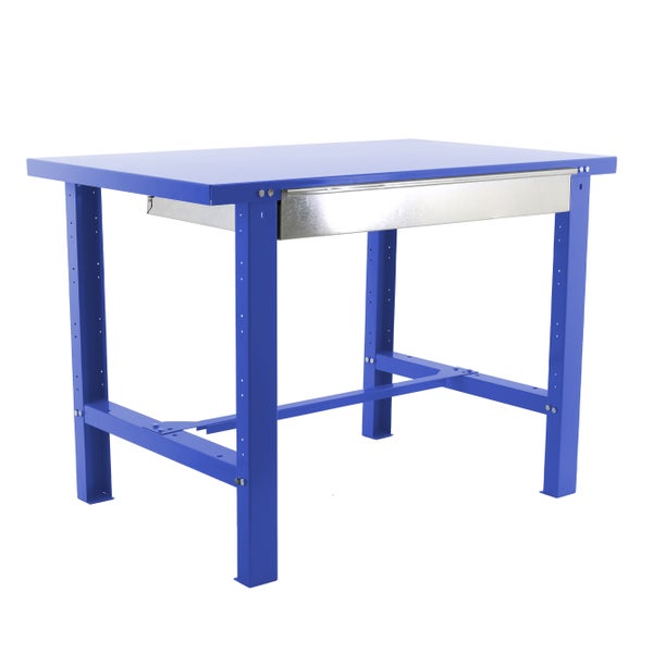 PROREGAL Werkbank Buffalo Metal mit Schublade HxBxT 83 x 120 x 73 cm Traglast 600 kg Blau