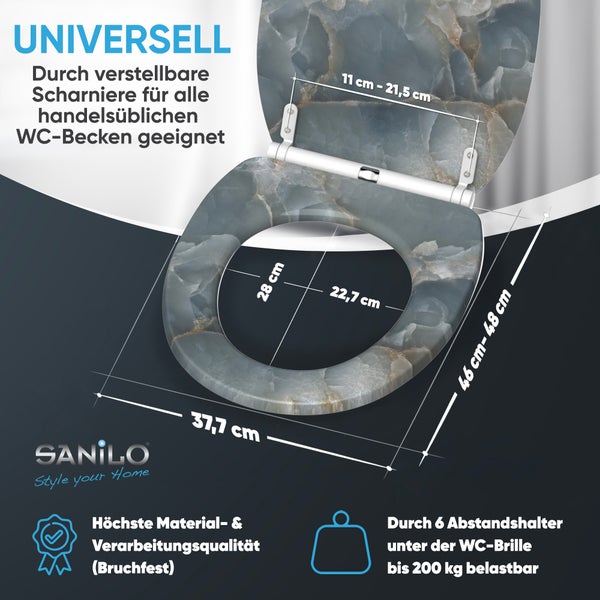 WC-Sitz mit Absenkautomatik & Top Fix Marmor Italia