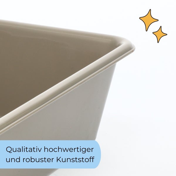 Detailansicht einer Pflanzschale aus hochwertigem Kunststoff
