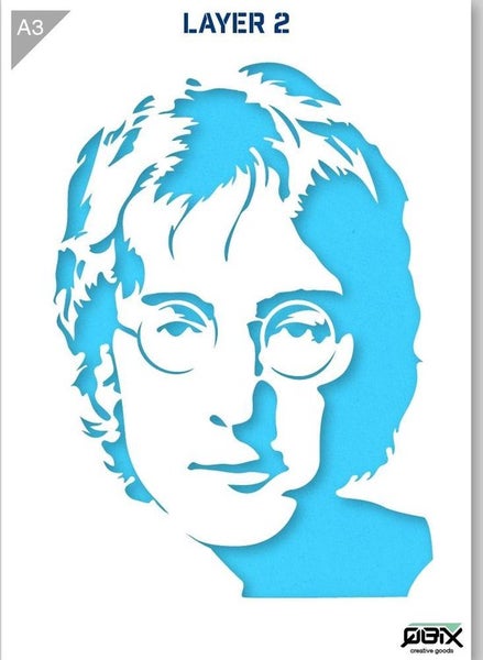 John Lennon Vorlage - 2 Schichten Kunststoff A3 Schablone
