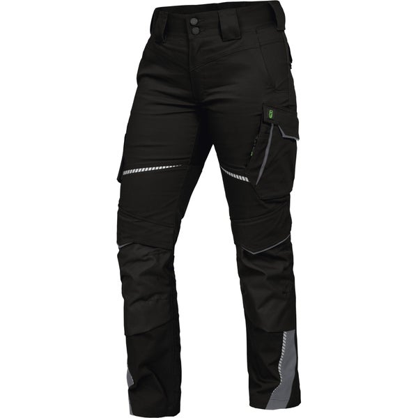 Leibwächter Arbeitshose Bundhose lang, schwarz/grau Gr. 38 Damen